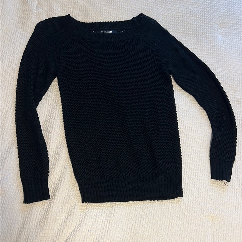 Forever 21 Black Crew Neck Sweater